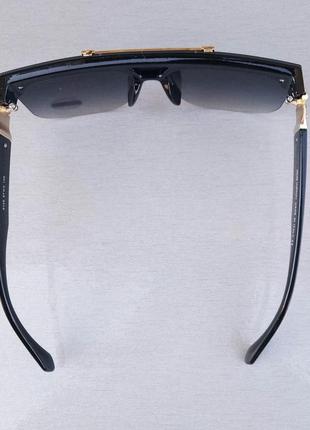 Louis vuitton окуляри маска жіночі сонцезахисні великі чорні з золотом5 фото