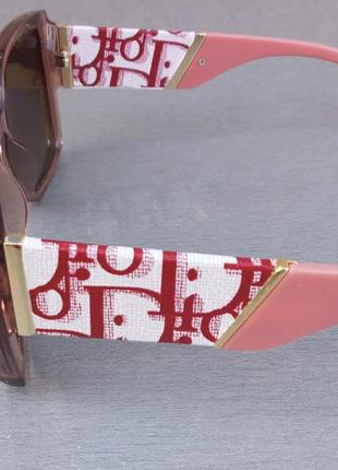 Christian dior очки женские солнцезащитные большие бежево розовые поляризированые4 фото