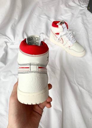 Женские стильные весенние кроссовки nike air jordan 1 retro high ‘university red’4 фото