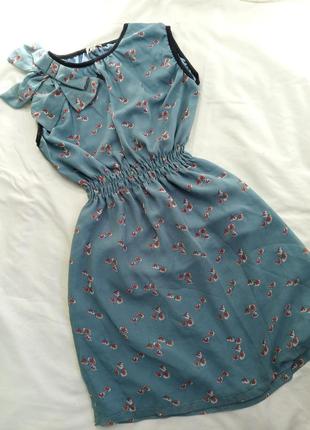 Милое кукольное платье винтажный стиль glamorous с бантиком бирюзово-голубое