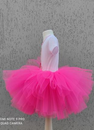 Платье барби наряд для девочки малиновая юбка фатиновая5 фото