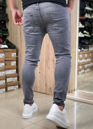 Мужские джинсы зара zara серые2 фото