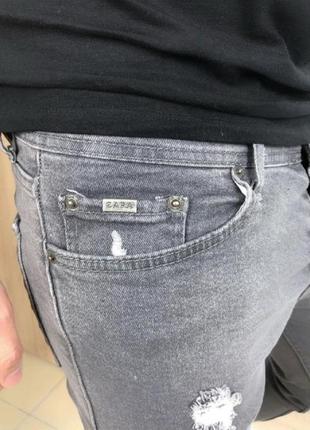 Мужские джинсы зара zara серые3 фото