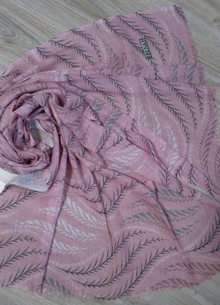 Нежный легкий турецкий шарф палантин весна лето , розовый, в расцветках2 фото