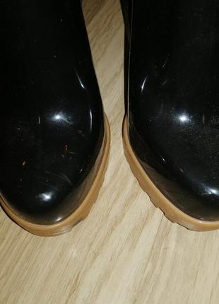 Сапоги стильные ботильоны резиновые пластиковые лаковые на каблуке melissa7 фото