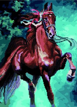 Алмазная мозаика гнедая лошадь картина раскраска