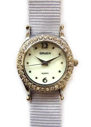 Gruen перламутрові годинник з сша з камінчиками механізм japan sii