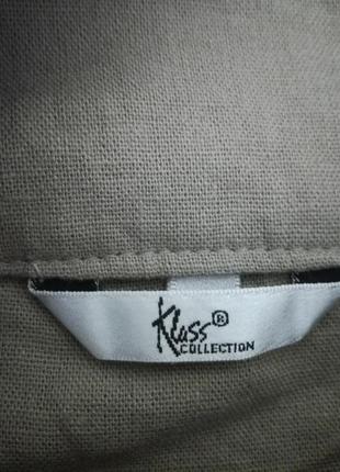 Красивый бежево песочный льняной пиджак жакет, р.18 (16/20) klass collection4 фото