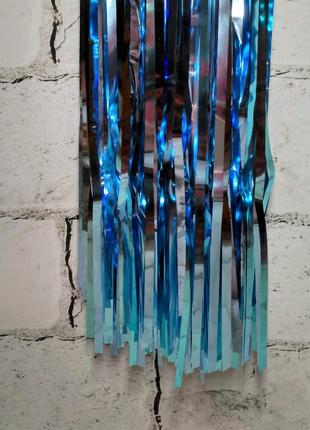 Гирлянда шторка для декора фотозоны, голубая 1х2 метра3 фото
