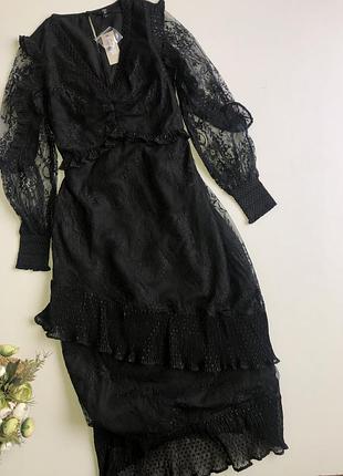 Чёрное кружевное платье river island
