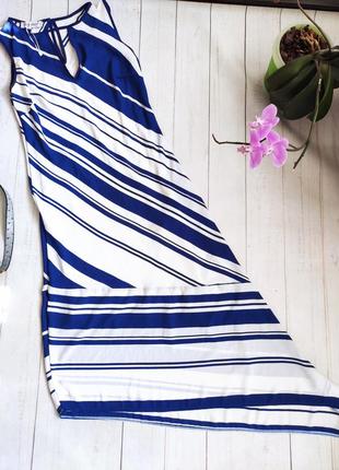 Сарафан шифоновый, ассиметричный, в полоску, на подкладке, rinascimento италия.