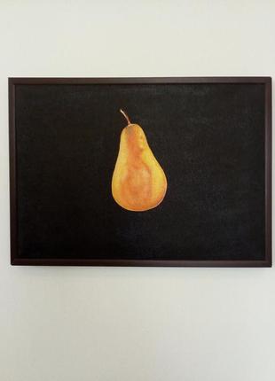 Картина для интерьера "груша с изображением женского профиля"