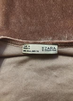 Велюровый бархатный комбидресс боди zara l розовый4 фото