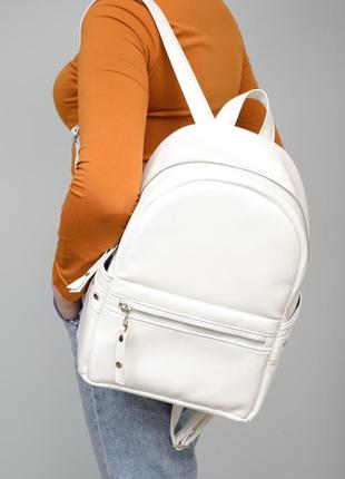 Жіночий білий рюкзак / весна літо 20213 фото