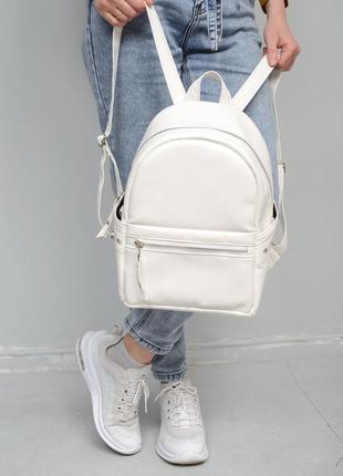 Жіночий білий рюкзак / весна літо 20211 фото