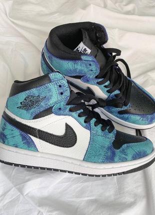 Кросівки nike air jordan 1 tie dye кроссовкиp