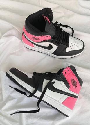 Кросівки air jordan 1 high pink/black  nike кроссовки