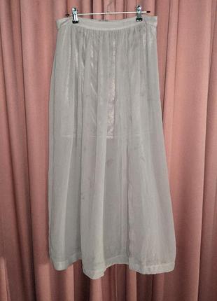 Шифонова довга спідниця з розрізом2 фото