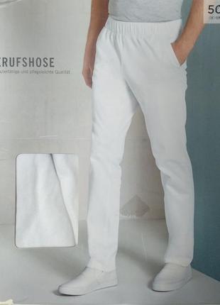 Білі бавовняні чоловічі штани livergy 50 eur1 фото