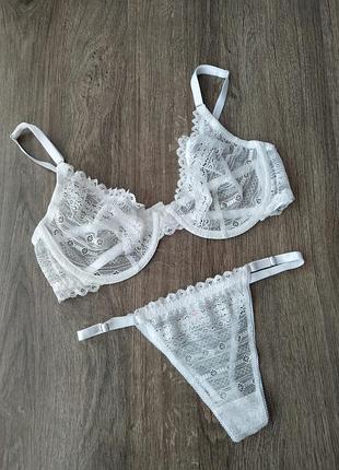 Комплект женского нижнего белья кружево ручная работа трусики