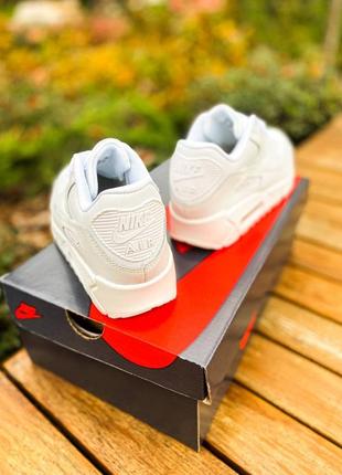 Кросівки nike air max 90 leather "all white"7 фото