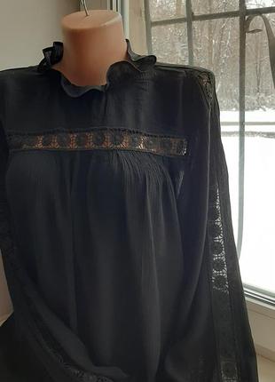 🌺🌸🍃потрясающая блузка из вискозы с ажурными вставками по рукаву4 фото