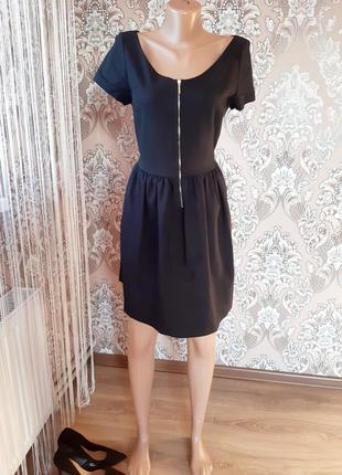 Классическое черное платье кокон с карманами zara2 фото