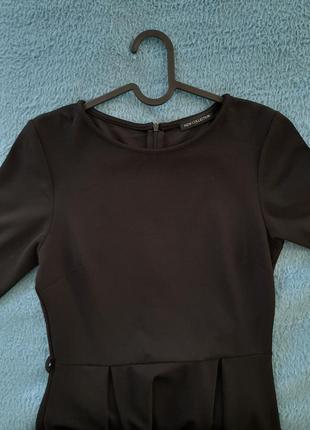 Черное школьное платье рукав 3/4 короткий с карманами весна осень8 фото
