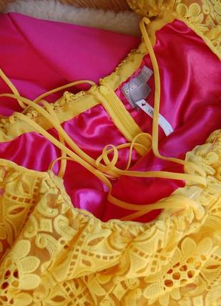 Контрастное платье из органзы кружево с открытыми плечами от asos плюс сайз новое4 фото