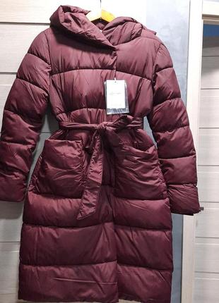 Пуховик, пальто, люкс качество,  цвет бордо, зима1 фото