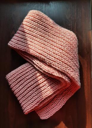 Вязаный набор, шарф и повязка-чалма3 фото