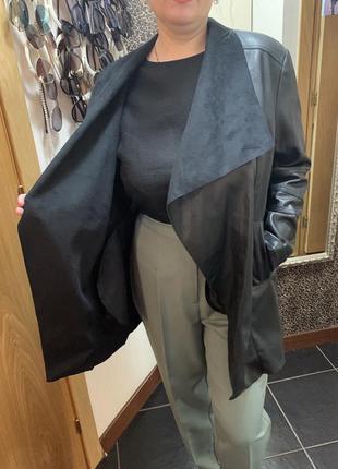 Кожаный кардиган кожаная куртка накидка3 фото