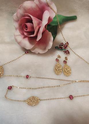 📍набор📍-колье и серьги, безель.(видеообзор)