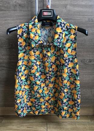 Новая блуза топ с лимонами bershka