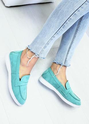 Жіночі замшеві лофери, різні кольори