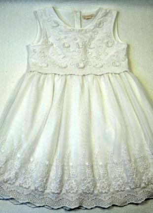 Фирменное красивое нарядное нежное хлопковое платье плаття сукня young dimension 7 8 лет