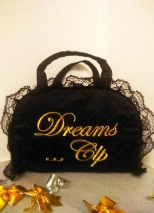 Маленька чорна "стьобана" сумочка від borsa