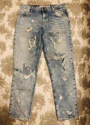 Мом рвані джинси zara