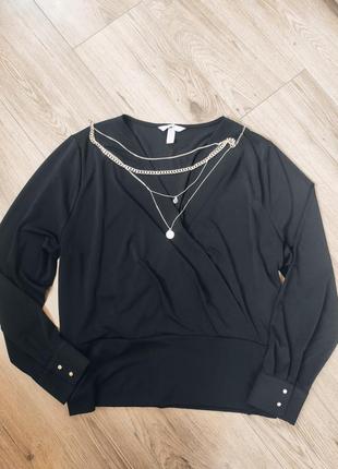 Нарядная черная блузка h&m
