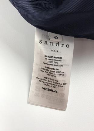 Sandro paris 40 шерсть темно-синий жакет блейзер пиджак двубортный в полоску6 фото
