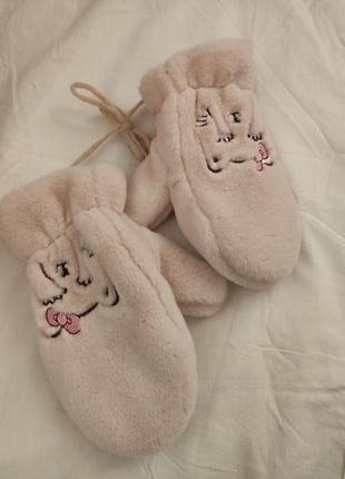 Дитячі плюшеві рукавички-кішечки