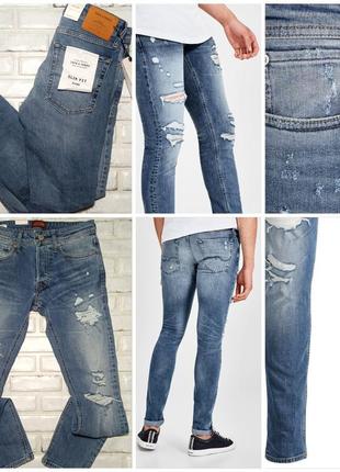 Модные джинсы jack jones, унисекс, оригинал, бирка!