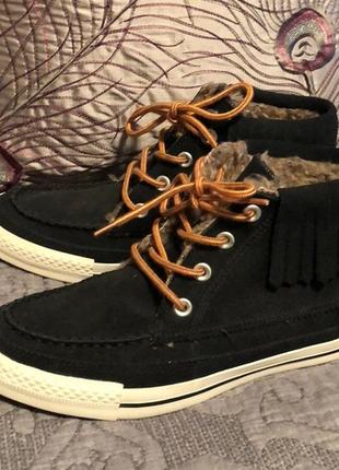 27 см как новые женские кеды мокасины замшевые converse moccasin fringe