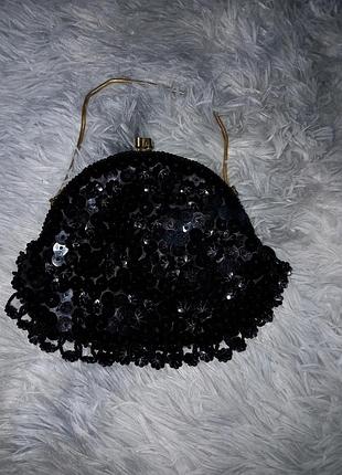 Шикарная винтажная сумочка обшитая бисером 🖤