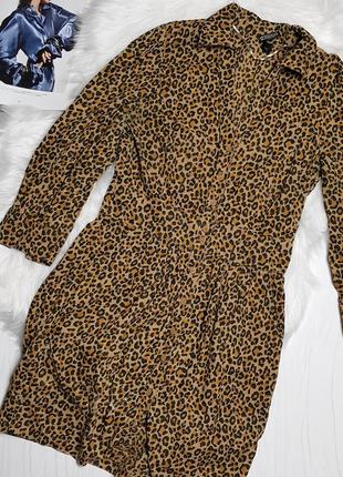 Платье рубашка в леопардовый принт