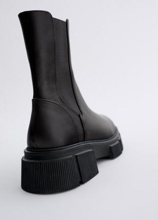 Кожаные черные ботинки челси zara4 фото
