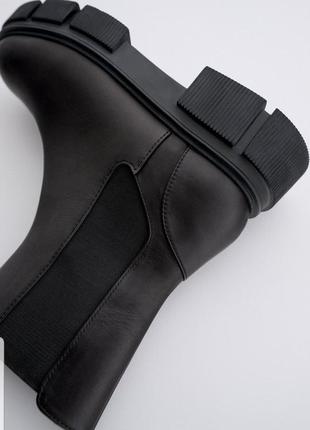 Кожаные черные ботинки челси zara3 фото