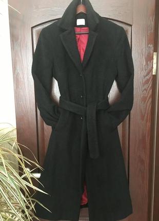 Пальто драповое двубортное под пояс3 фото