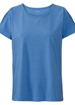 Женская синяя хлопковая футболка esmara s,m,l3 фото