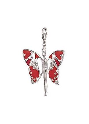 Подвеска шарм бабочка посеребрение эмаль мал. pilgrim дания элитная ювелирная бижутерия